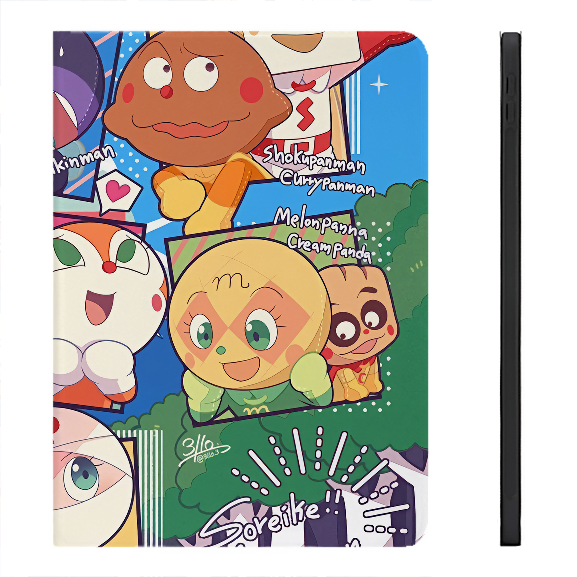 （画像用） アンパンマン Anpanman IPadケース ペンホルダー付き ブックスタイルデザイン